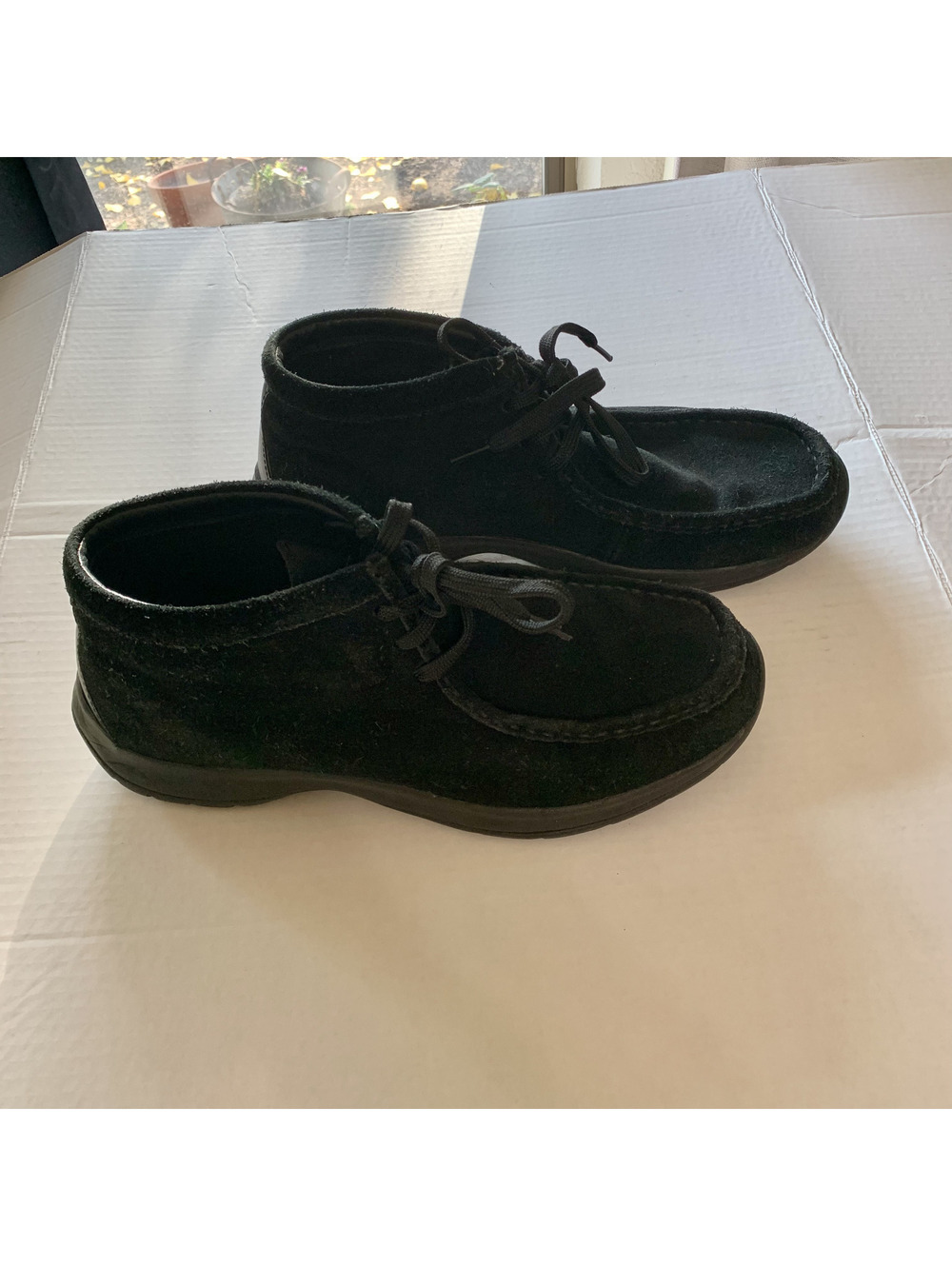 Lands'End Black suede chukka moc toe boots size 11D